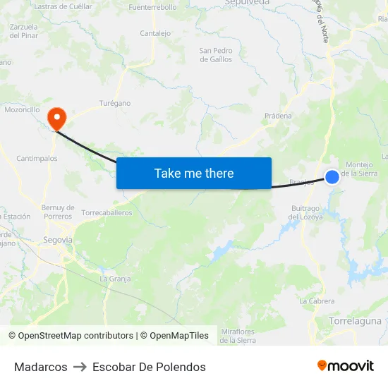 Madarcos to Escobar De Polendos map