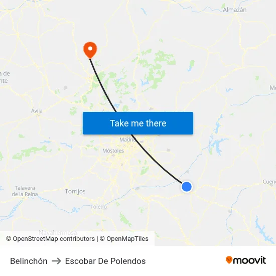 Belinchón to Escobar De Polendos map