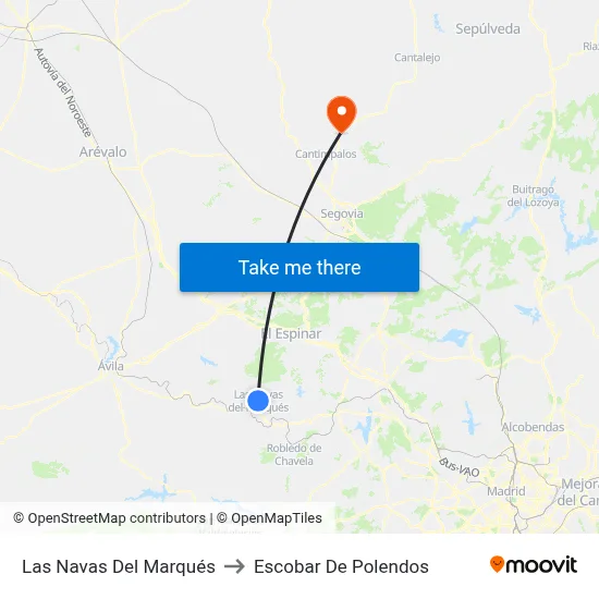 Las Navas Del Marqués to Escobar De Polendos map