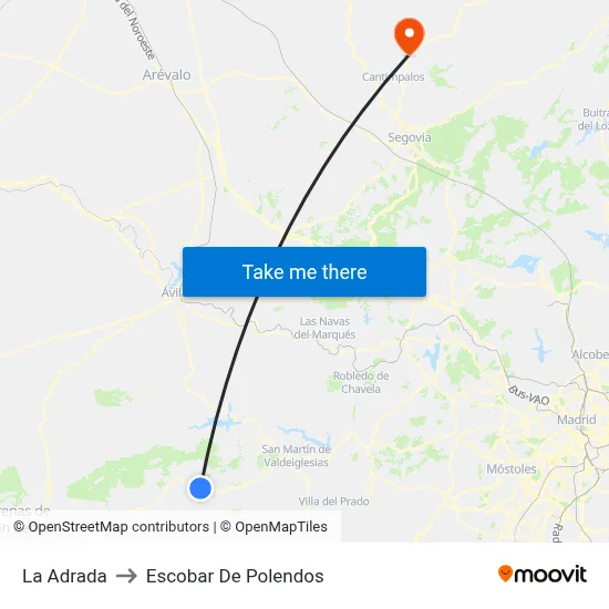 La Adrada to Escobar De Polendos map