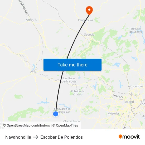 Navahondilla to Escobar De Polendos map