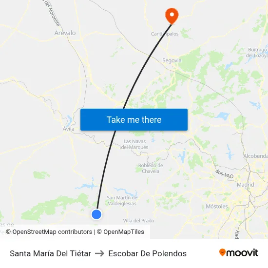 Santa María Del Tiétar to Escobar De Polendos map