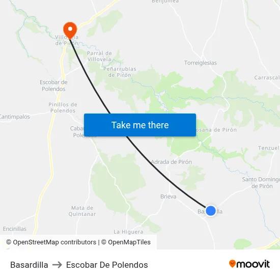 Basardilla to Escobar De Polendos map