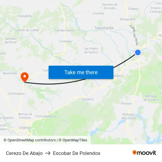 Cerezo De Abajo to Escobar De Polendos map