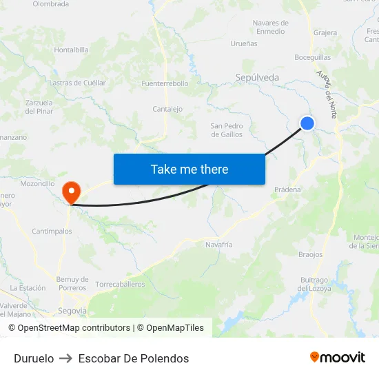 Duruelo to Escobar De Polendos map