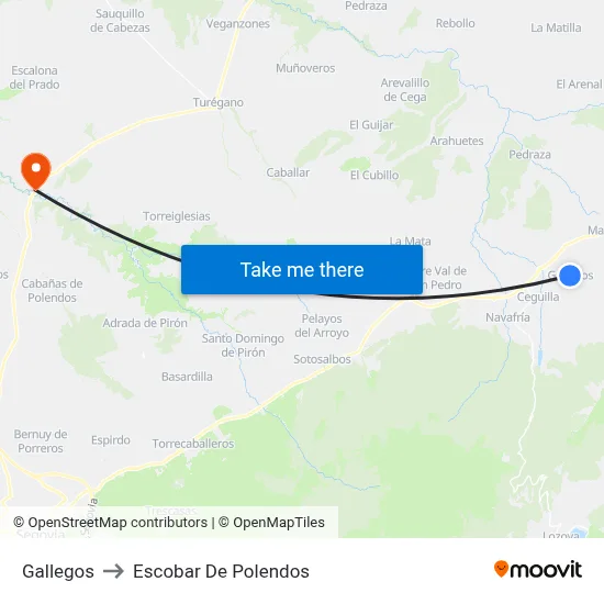 Gallegos to Escobar De Polendos map