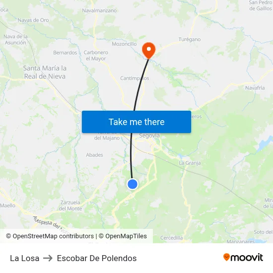 La Losa to Escobar De Polendos map