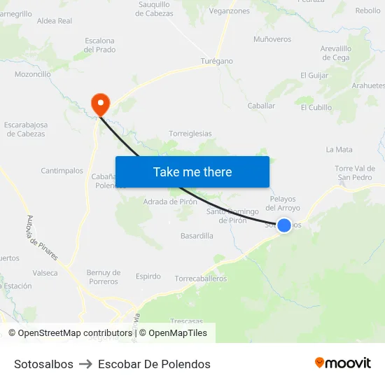 Sotosalbos to Escobar De Polendos map