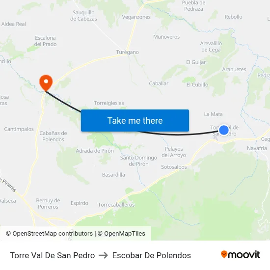 Torre Val De San Pedro to Escobar De Polendos map