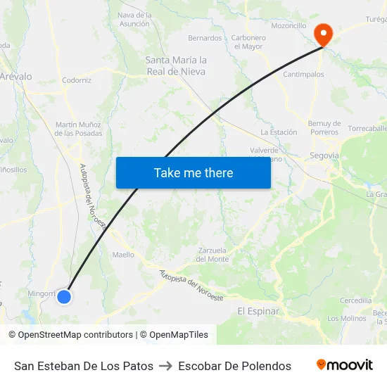 San Esteban De Los Patos to Escobar De Polendos map