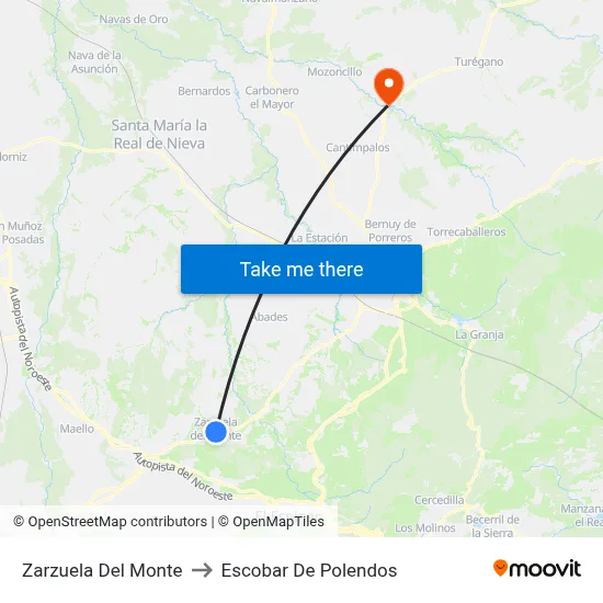Zarzuela Del Monte to Escobar De Polendos map