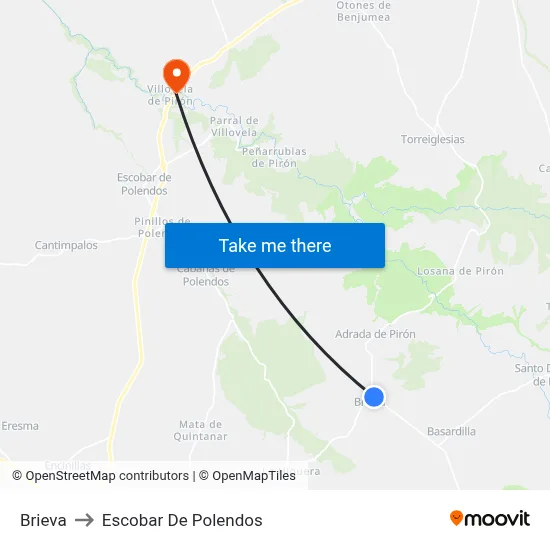 Brieva to Escobar De Polendos map