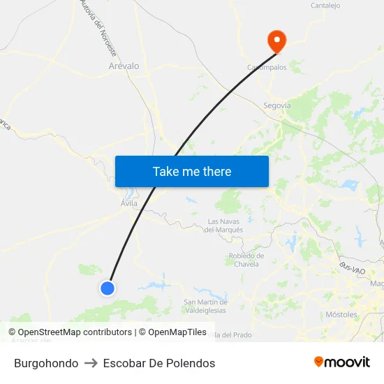 Burgohondo to Escobar De Polendos map