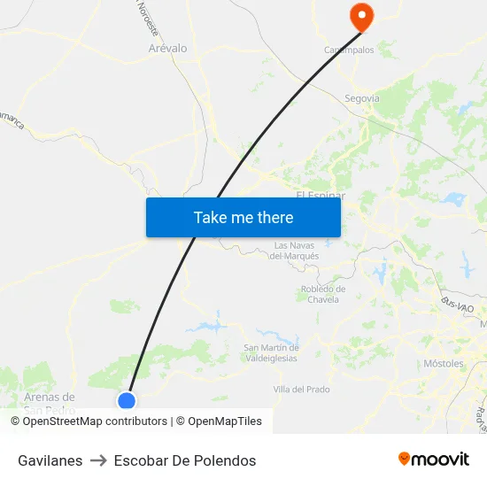 Gavilanes to Escobar De Polendos map