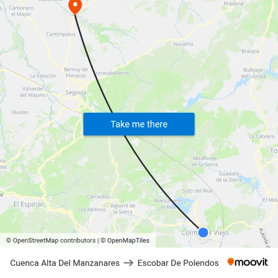 Cuenca Alta Del Manzanares to Escobar De Polendos map