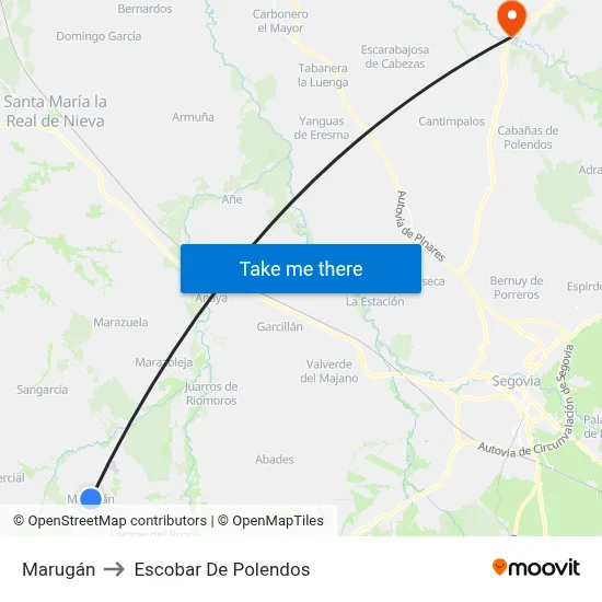 Marugán to Escobar De Polendos map