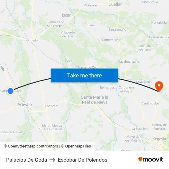 Palacios De Goda to Escobar De Polendos map