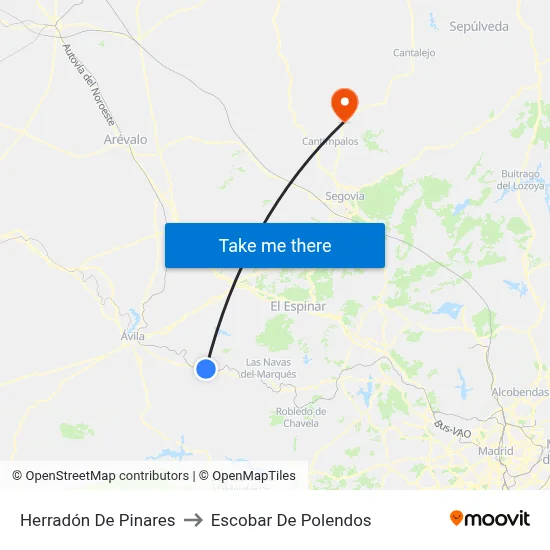 Herradón De Pinares to Escobar De Polendos map