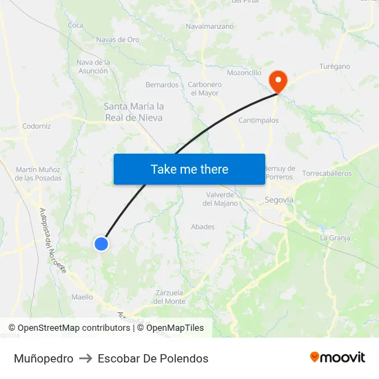 Muñopedro to Escobar De Polendos map
