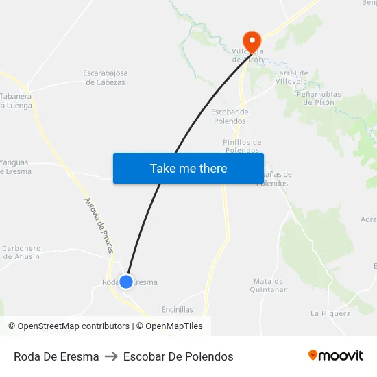 Roda De Eresma to Escobar De Polendos map