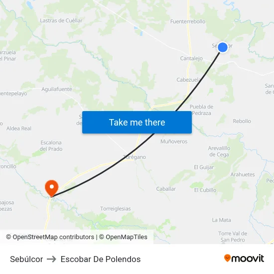 Sebúlcor to Escobar De Polendos map