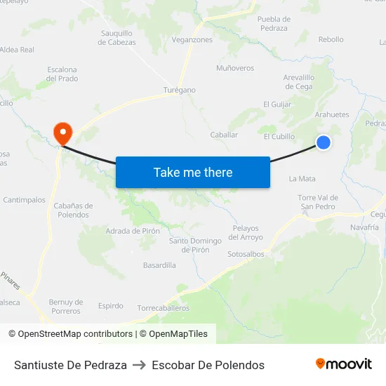 Santiuste De Pedraza to Escobar De Polendos map