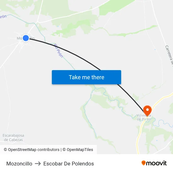 Mozoncillo to Escobar De Polendos map