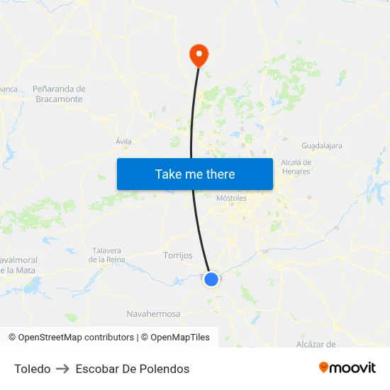 Toledo to Escobar De Polendos map