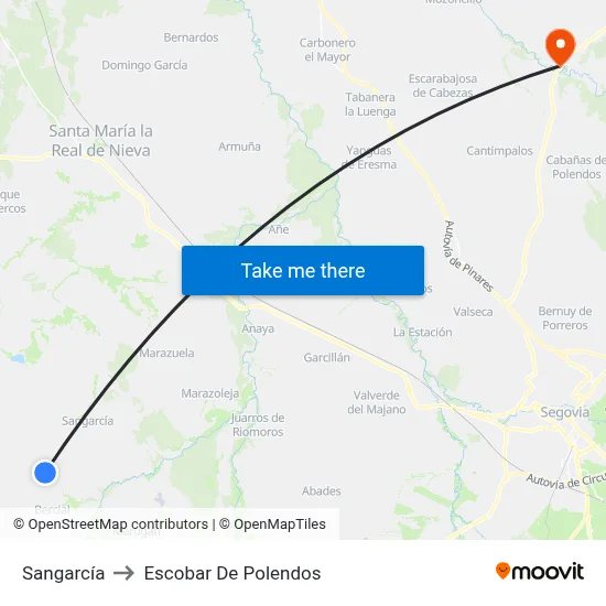 Sangarcía to Escobar De Polendos map