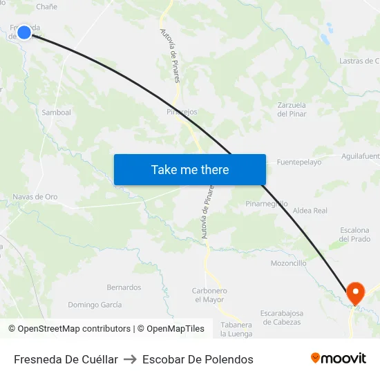 Fresneda De Cuéllar to Escobar De Polendos map