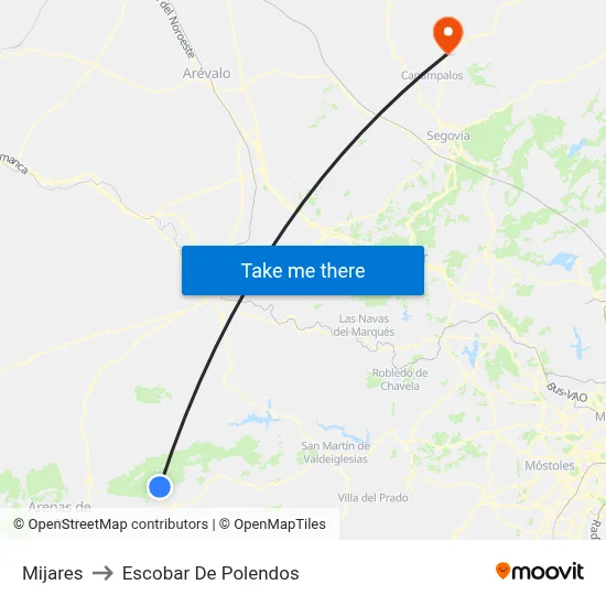 Mijares to Escobar De Polendos map