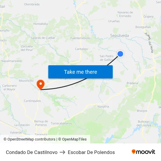Condado De Castilnovo to Escobar De Polendos map