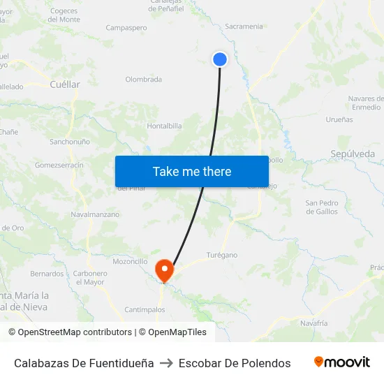 Calabazas De Fuentidueña to Escobar De Polendos map