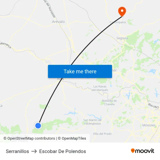 Serranillos to Escobar De Polendos map