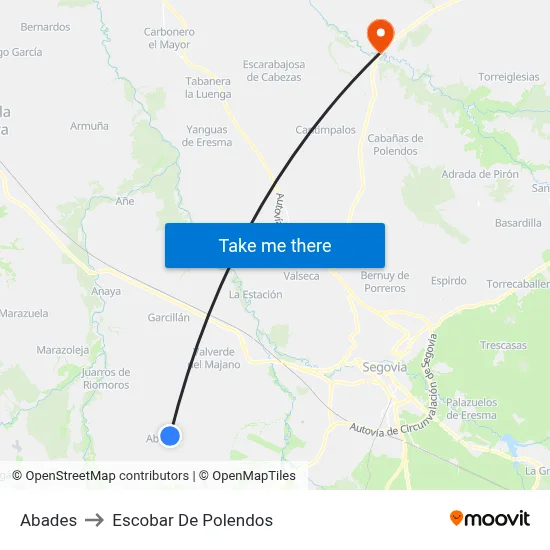 Abades to Escobar De Polendos map