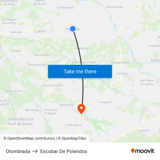 Olombrada to Escobar De Polendos map