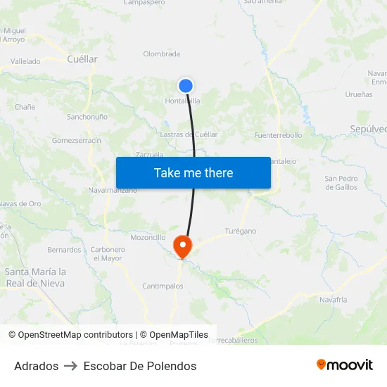 Adrados to Escobar De Polendos map