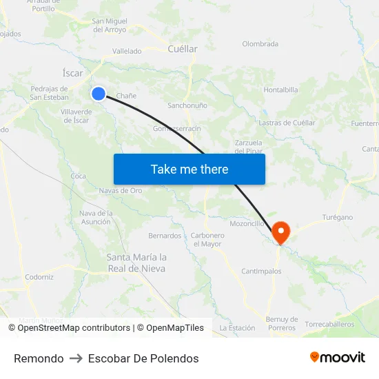 Remondo to Escobar De Polendos map