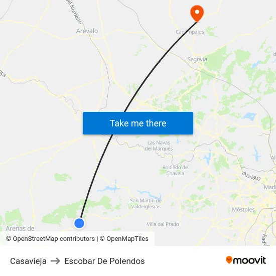 Casavieja to Escobar De Polendos map