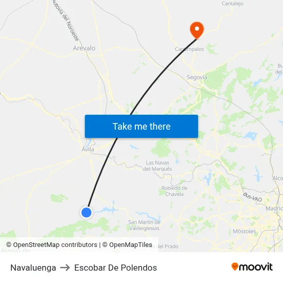 Navaluenga to Escobar De Polendos map