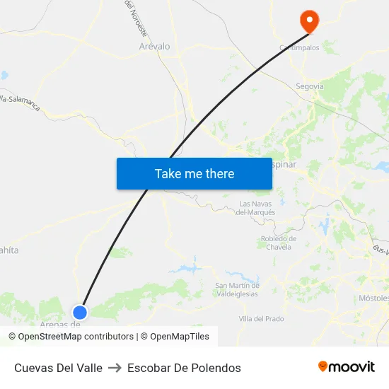 Cuevas Del Valle to Escobar De Polendos map