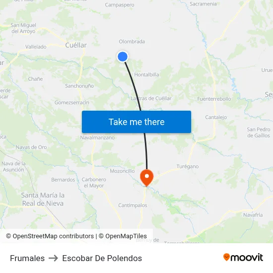 Frumales to Escobar De Polendos map