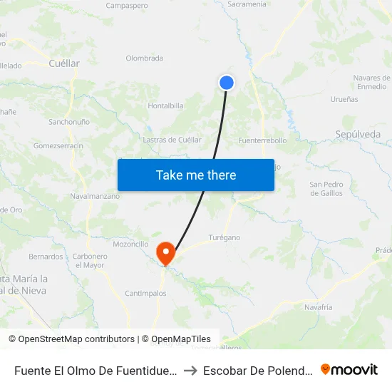 Fuente El Olmo De Fuentidueña to Escobar De Polendos map