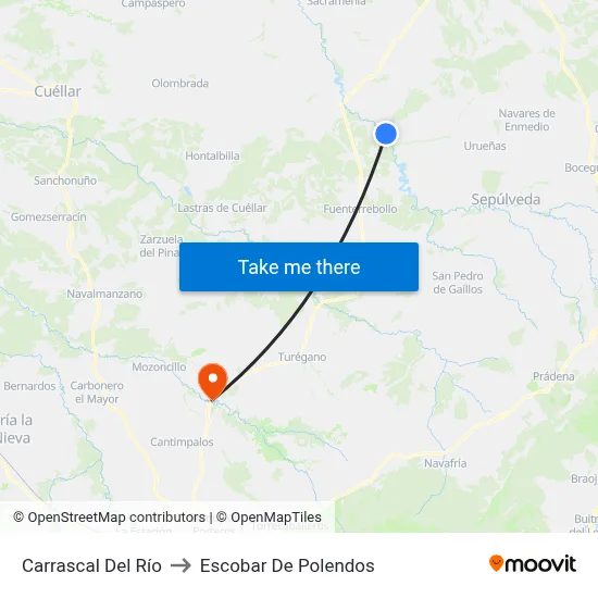 Carrascal Del Río to Escobar De Polendos map