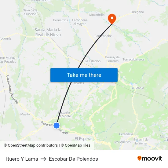 Ituero Y Lama to Escobar De Polendos map