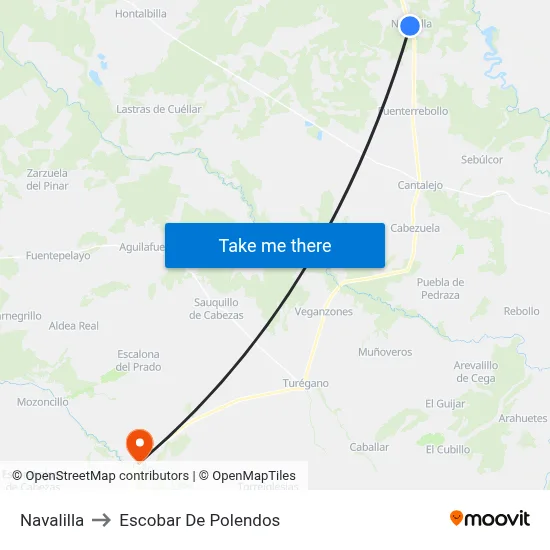 Navalilla to Escobar De Polendos map