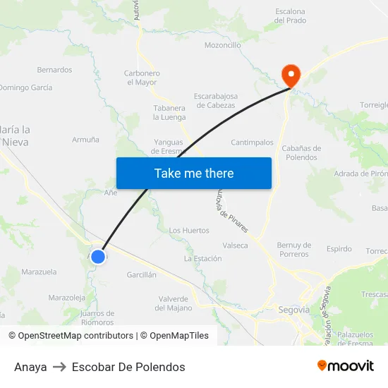 Anaya to Escobar De Polendos map