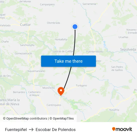 Fuentepiñel to Escobar De Polendos map