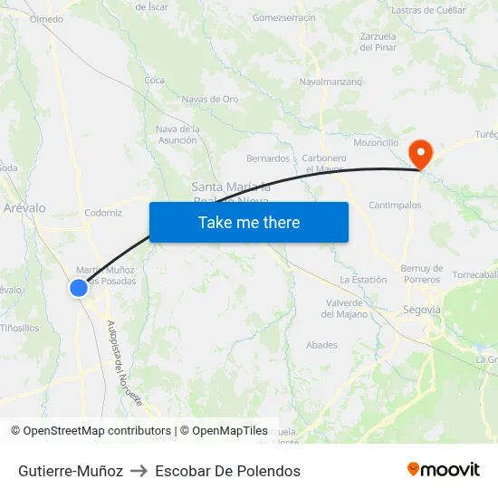 Gutierre-Muñoz to Escobar De Polendos map