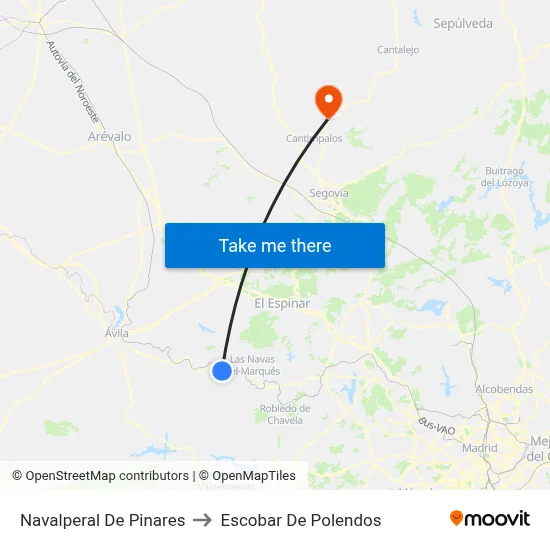 Navalperal De Pinares to Escobar De Polendos map